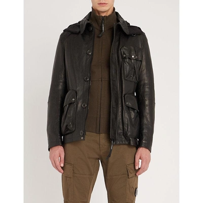 C.p. Company Asymmetric Leather Jacket In Black | ModeSens