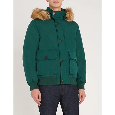 Tommy Hilfiger Hampton Padded Cotton-blend And Down-blend Bomber Jacket In  Rain Forest | ModeSens