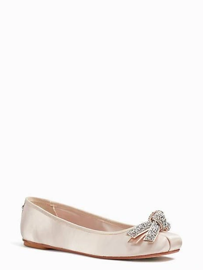 Shop Kate Spade Freya Flats In Roasted Peanut Satin