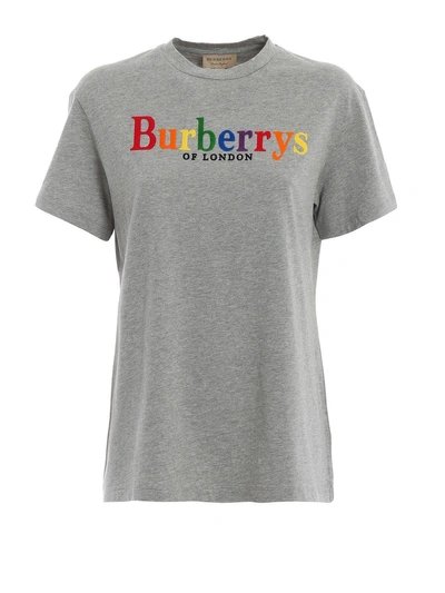 Shop Burberry Rainbow Logo T-shirt In Apale Grey Melange