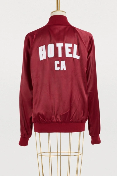 Shop Hotel Satin  Ca Jacket In Maroon