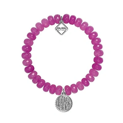 Shop Meme London I Heart You - Fuchsia With White Gold In Pink With White Gold