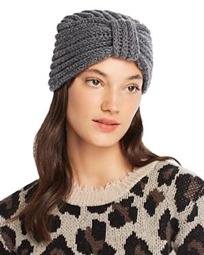Shop Rosie Sugden Knit Cashmere Turban Hat In Charcoal