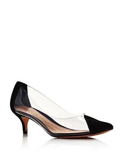 Shop Schutz Women's Cyou See-through Kitten Heels In Black/transparent