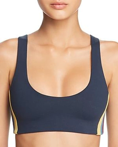 Shop Spiritual Gangster Shakti Striped-side Sports Bra In Aurora Sky