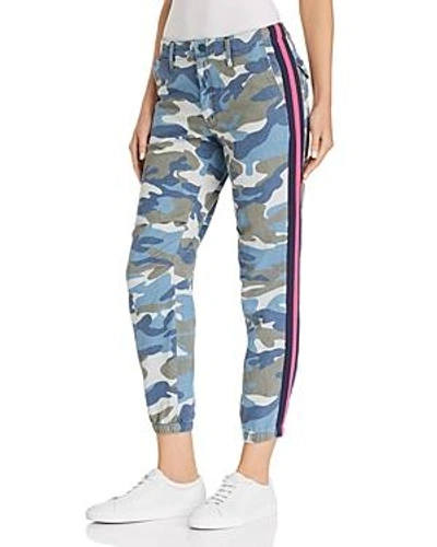 Shop Mother The Misfit Side-stripe Camo Pants In Army Blue