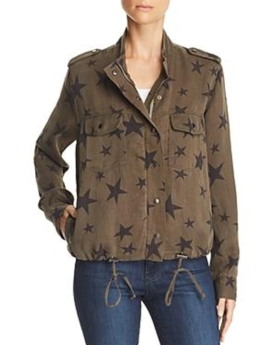 Shop Rails Collins Star Print Military Jacket In Sage W/ Black Stars
