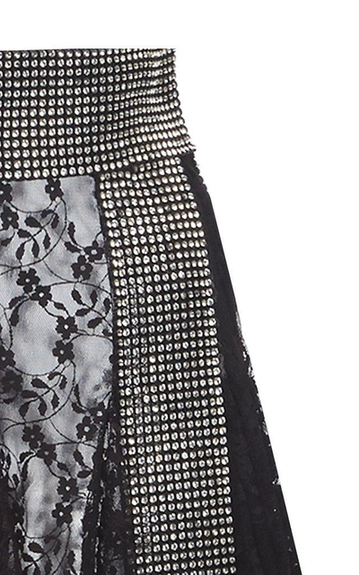 Shop Christopher Kane Flared Lace And Sequin Mini Skirt In Black