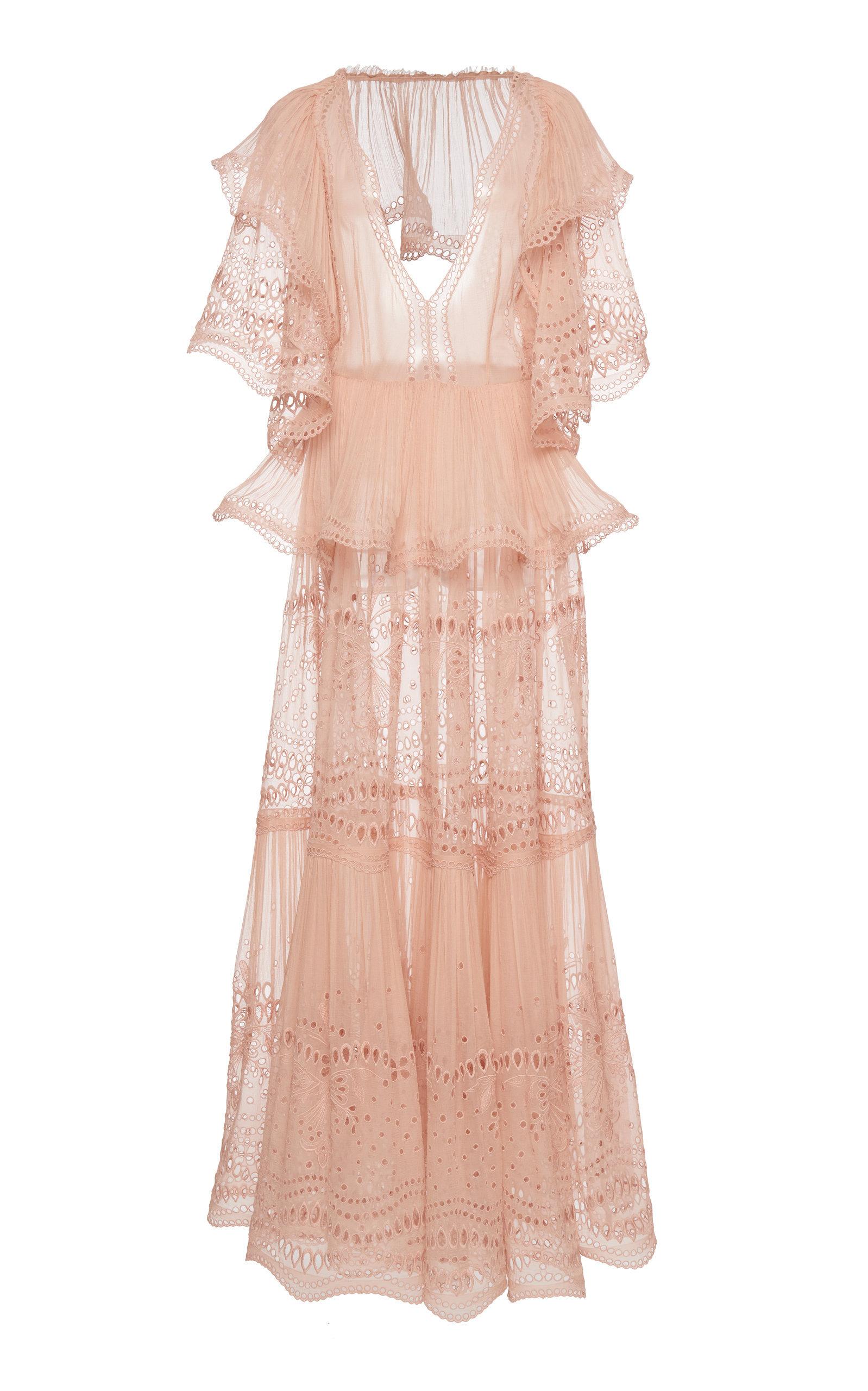 pink structured maxi dress