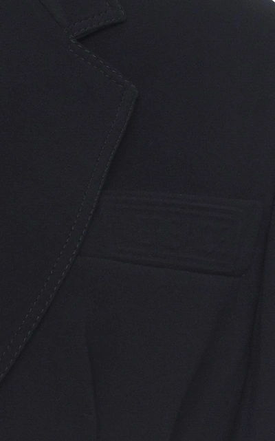 Shop Versace Cropped Crepe Blazer In Black
