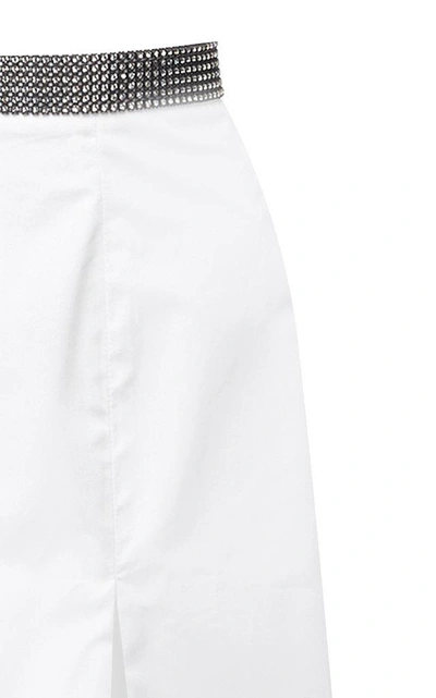 Shop Christopher Kane Sequin-waist Cotton Midi Skirt In White