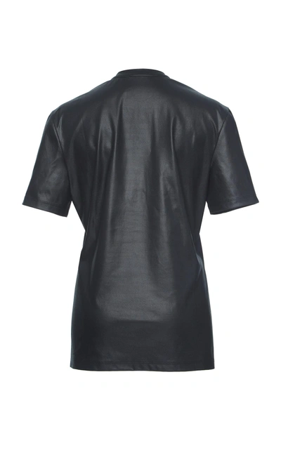 Shop Versace Crewneck Coated Jersey T-shirt In Black