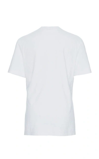Shop Versace Floral Logo Cotton T-shirt In White
