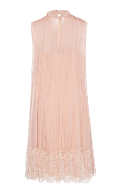 Shop Alberta Ferretti Sleeveless Silk Mini Dress In Pink