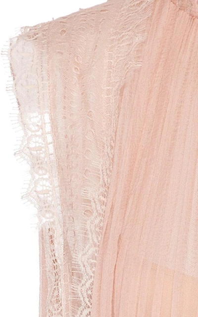 Shop Alberta Ferretti Sleeveless Silk Mini Dress In Pink