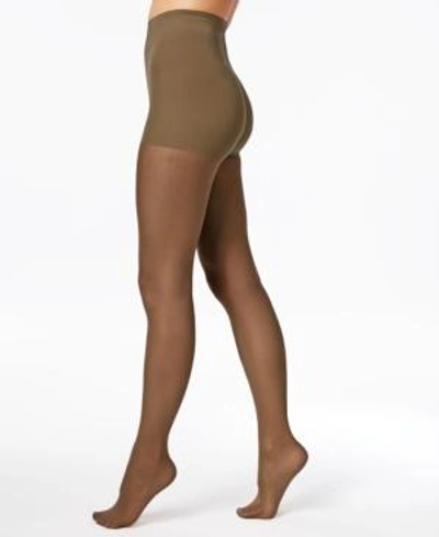 Shop Hanes Women's Perfect Nudes Run Resistant Girl-short Tummy-control Micro Net Pantyhose Sheers In Nude 5 Tan