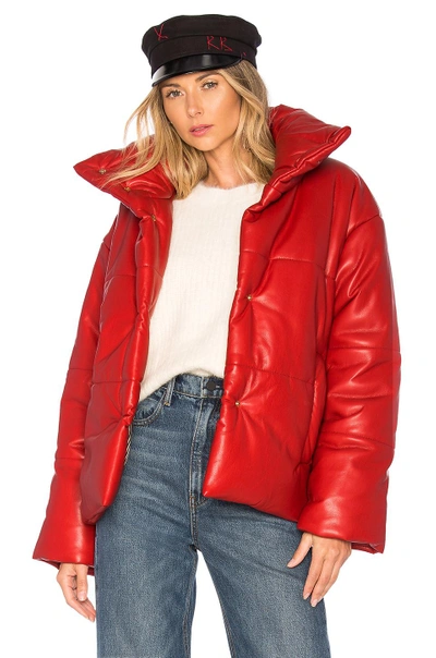 Shop Nanushka Hide Jacket In Red