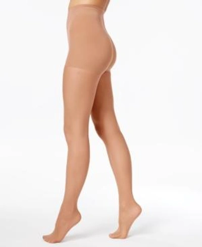 Shop Hanes Women's Perfect Nudes Run Resistant Girl-short Tummy-control Micro Net Pantyhose Sheers In Nude 2 Buff