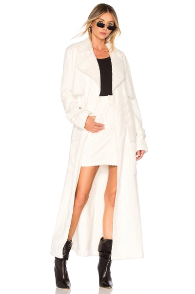 Shop Michael Lo Sordo Relaxed Corduroy Trench Coat In White
