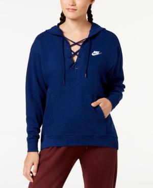 womens nike lace up hoodie