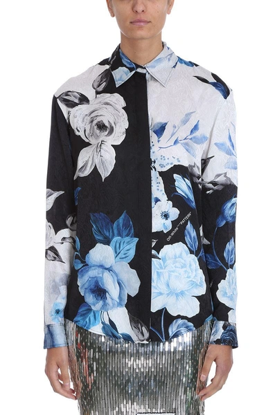 Shop Off-white Floral Print Shirt In Black