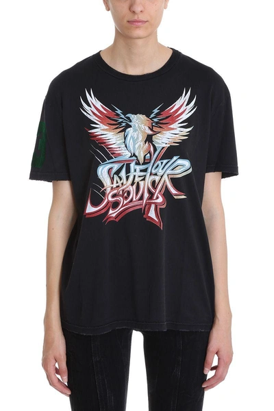 Shop Givenchy Save Our Souls Printed Cotton-jersey T-shirt In Black