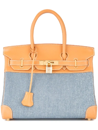 Shop Hermes Hermès  Birkin 30 Handbag Vache - Blue