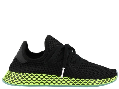 Adidas Originals Deerupt Runner Sneakers In Black/green | ModeSens