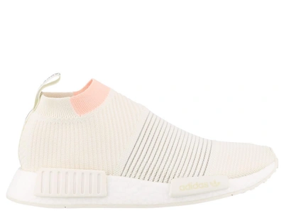 Shop Adidas Originals Nmd Cs1 Primeknit Sneakers In White/orange