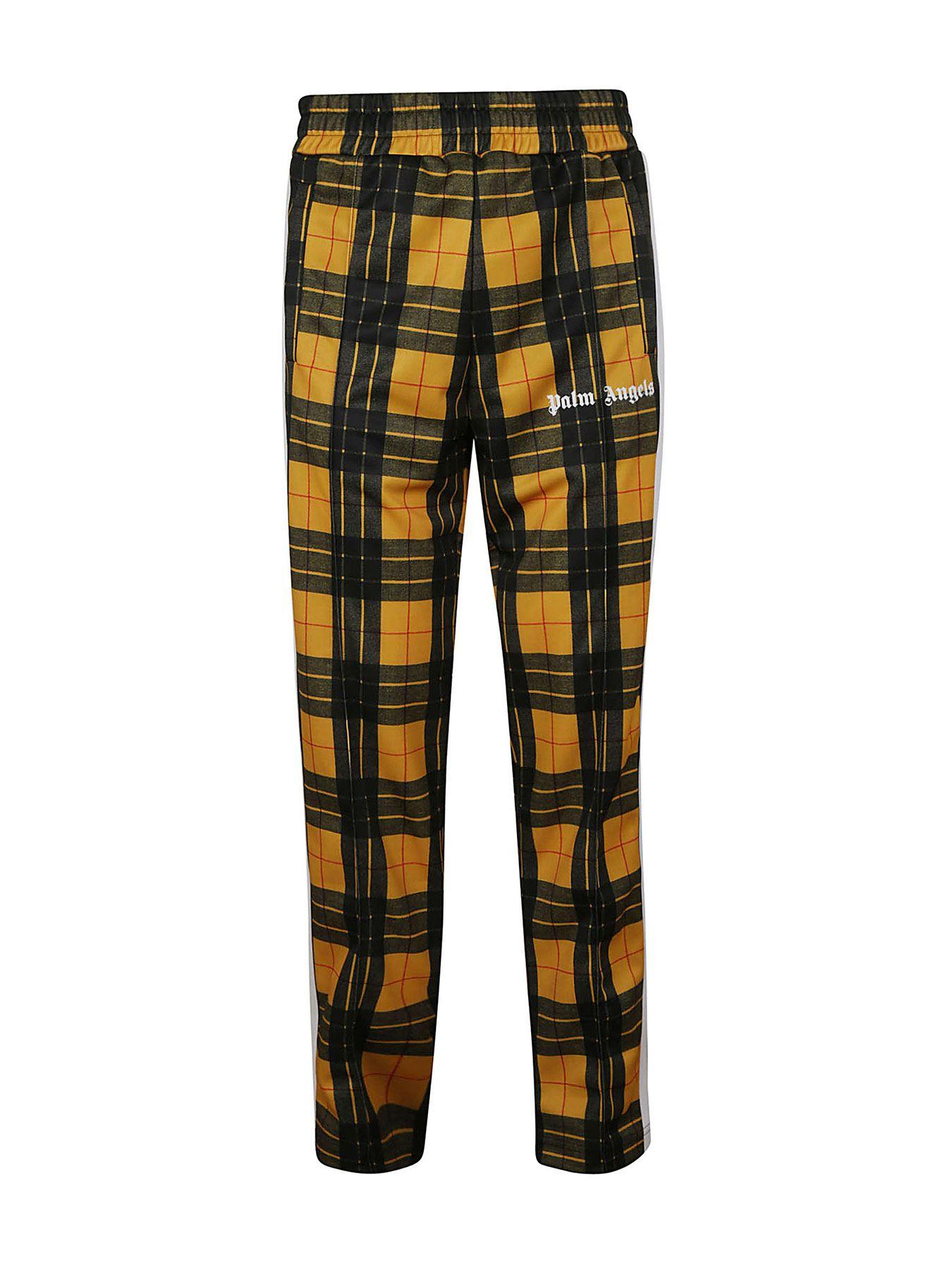 yellow and black checkered trousers