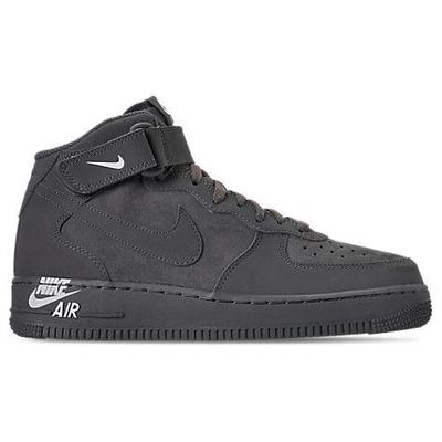 Shop Nike Men's Air Force 1 Mid Casual Shoes, Grey