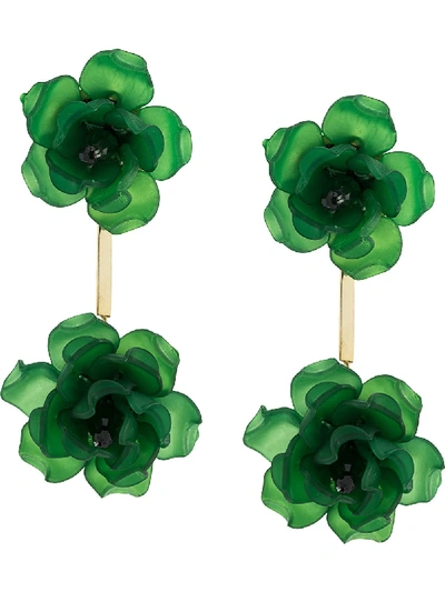 Shop Ken Samudio Oversized Floral Charm Earrings - Green