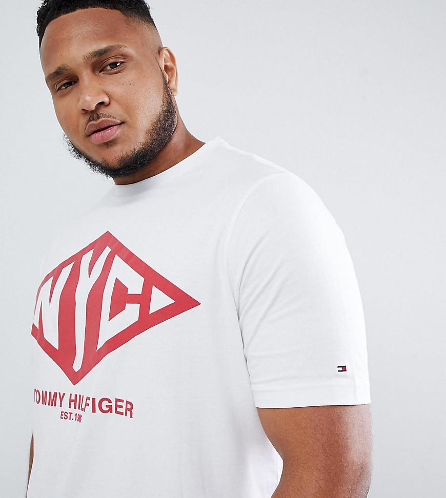 Tommy Hilfiger Big & Tall Nyc Logo Print T-shirt In White - White | ModeSens