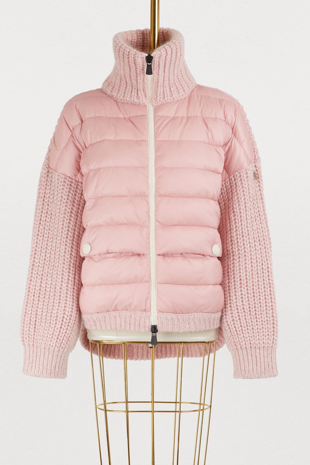 moncler knit & down combo cardigan