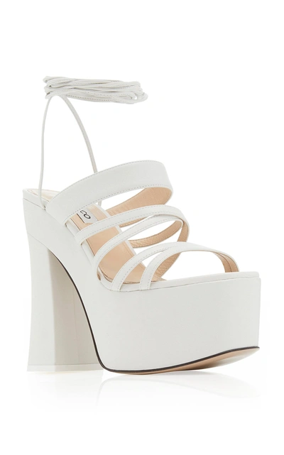 Shop Attico Greta Platform Sandals In White