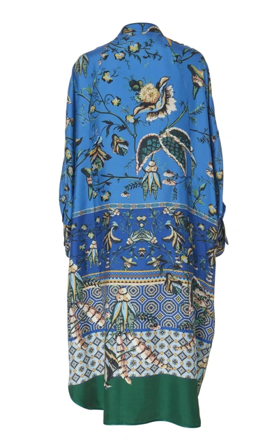 Shop F.r.s For Restless Sleepers Noto Oversized Silk Dress In Blue