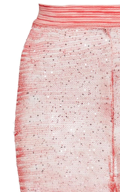 Shop Missoni Straight-leg Open-knit Pants In Pink