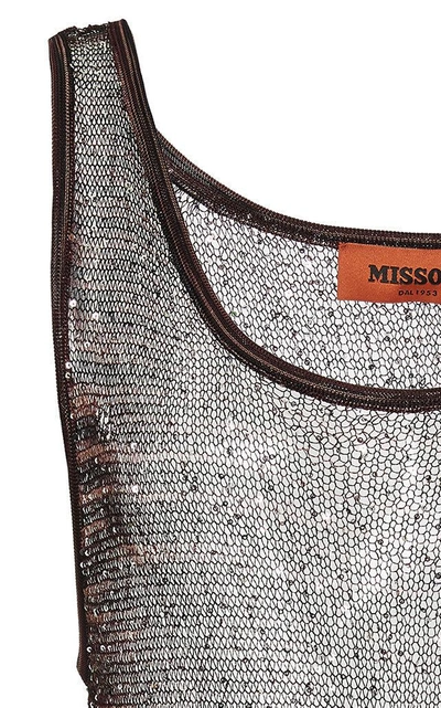 Shop Missoni Sleeveless Open-knit Tunic Top In Black