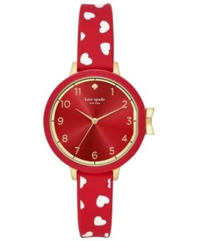 Shop Kate Spade New York Women's Park Row Red Silicone Strap Watch 34mm