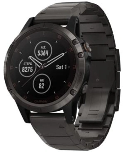 Shop Garmin Unisex Fenix 5 Plus Titanium Band Smart Watch 47mm In Gray