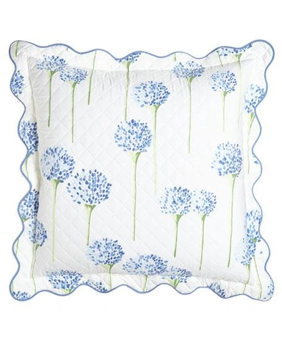 Shop Matouk Charlotte Quilted Euro Sham In Azure