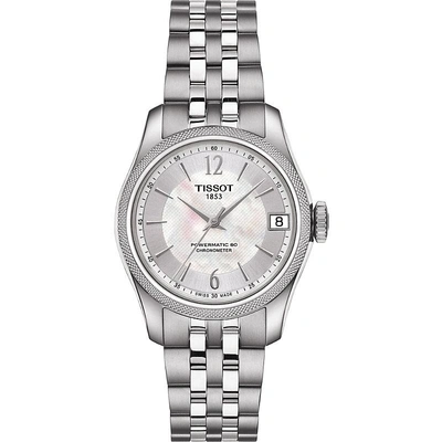 Shop Tissot T1082081111700 Ballade Stainless Steel And Mother-of-pearl Automatic Watch In Silver