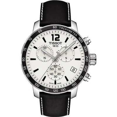 Shop Tissot Mens Silver And Back T0954171603700 Quickster Chronograph Watch In Silver/black
