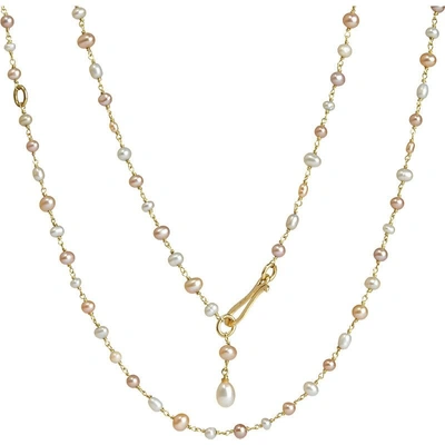 Shop Annoushka Seed Pearl And 18ct Yellow-gold Chain Necklace In Nero