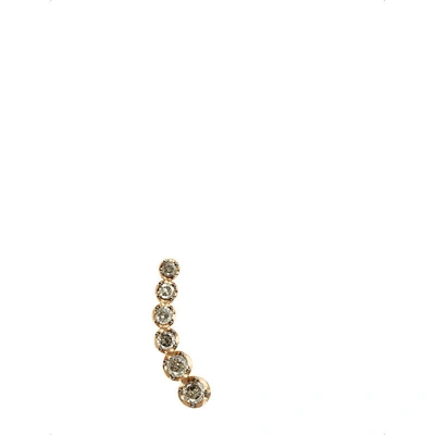 Shop Annoushka Dusty Diamonds 18ct Rose-gold And Diamond Right Ear Pin In Nero