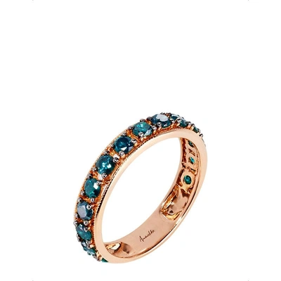 Shop Annoushka Dusty Diamonds 18ct Rose-gold And Diamond Eternity Ring In Nero
