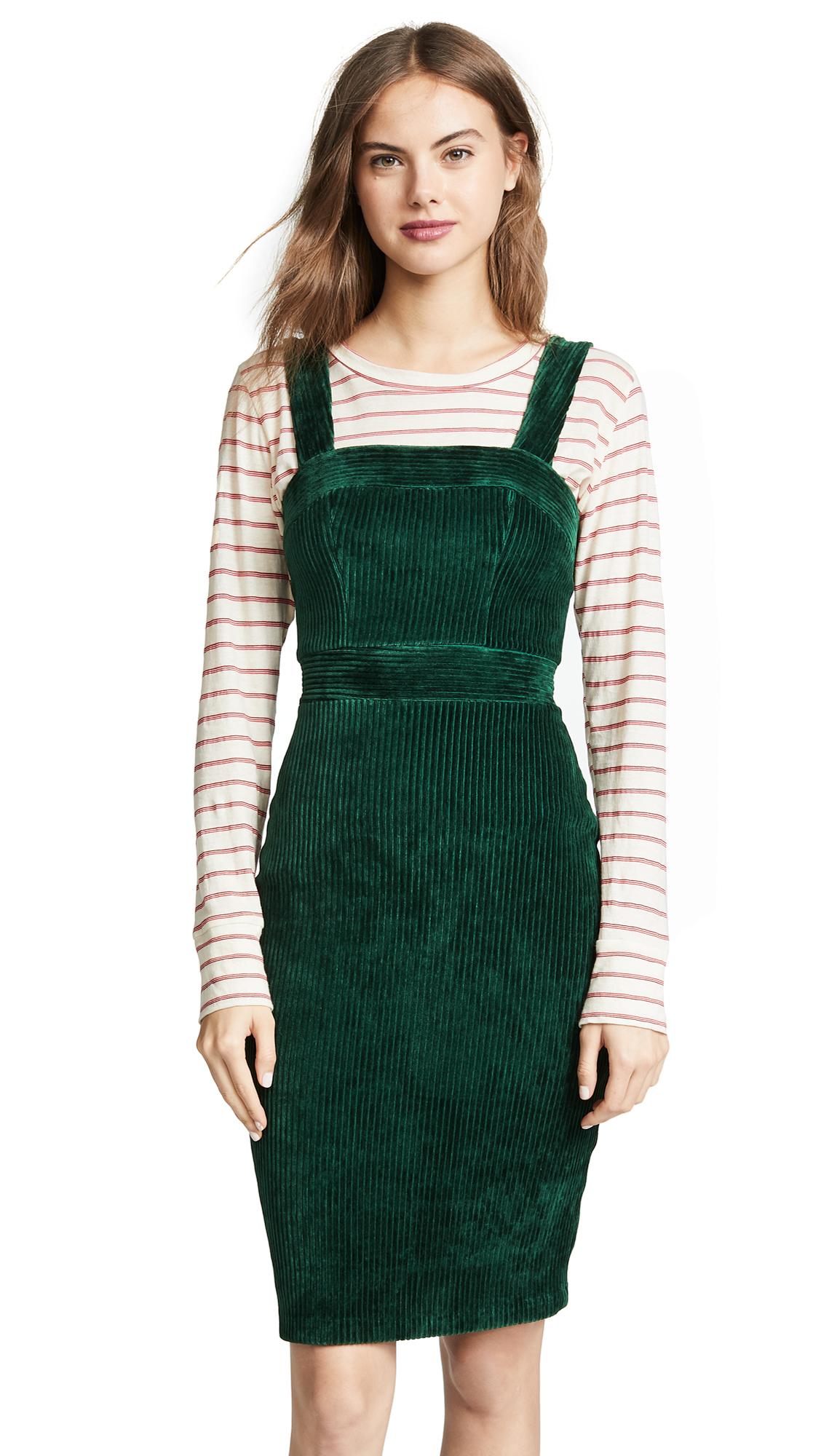 corduroy overall dress knee length