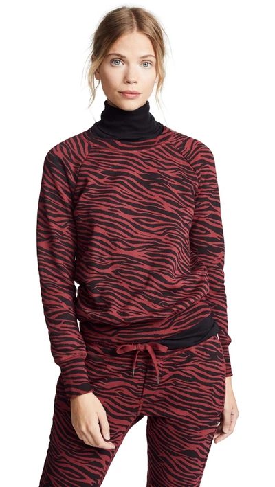 Shop Nsf Saguro Shrunken Sweatshirt In Well Red Tiger