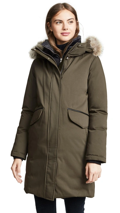 Shop Soia & Kyo Payton Classic Down Coat In Army