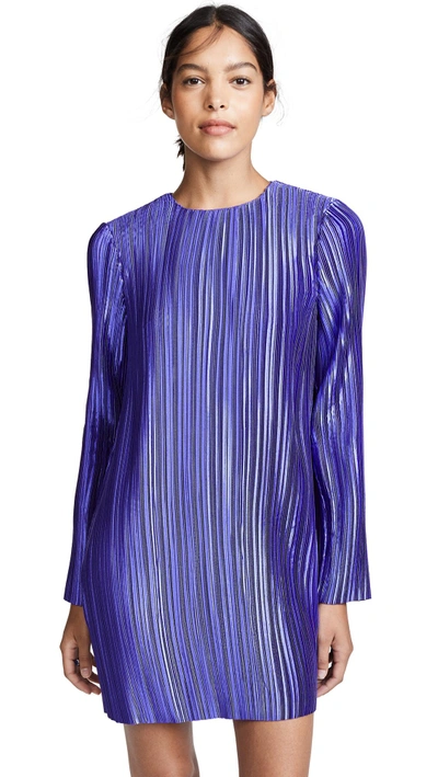 Shop Tibi Plisse Mini Dress In Violet